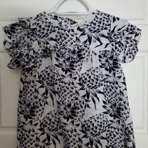 Crewcuts Navy/white Pinapple Print Shirt